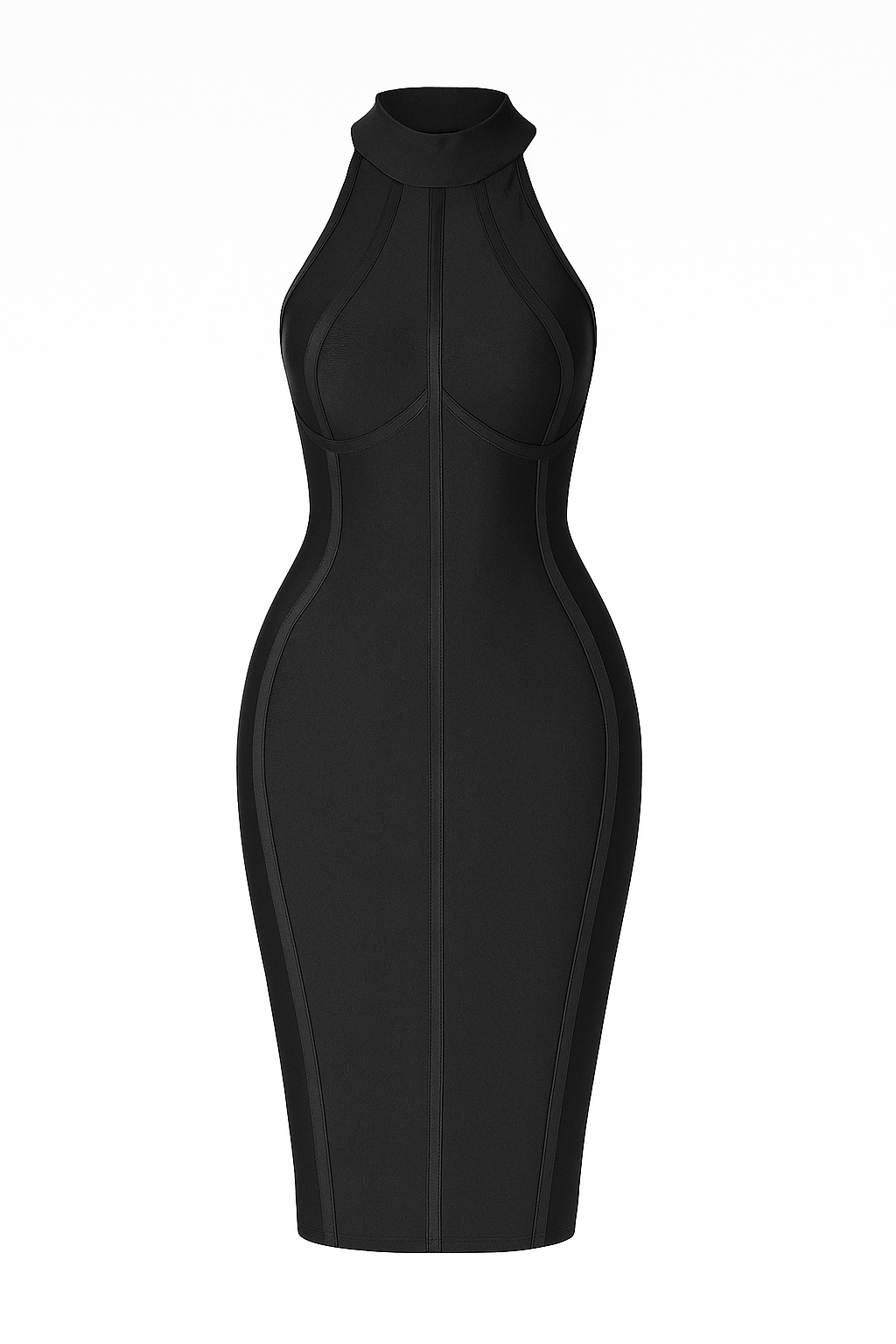 A&A Zahra Halterneck Bodycon Bandage Midi Dress