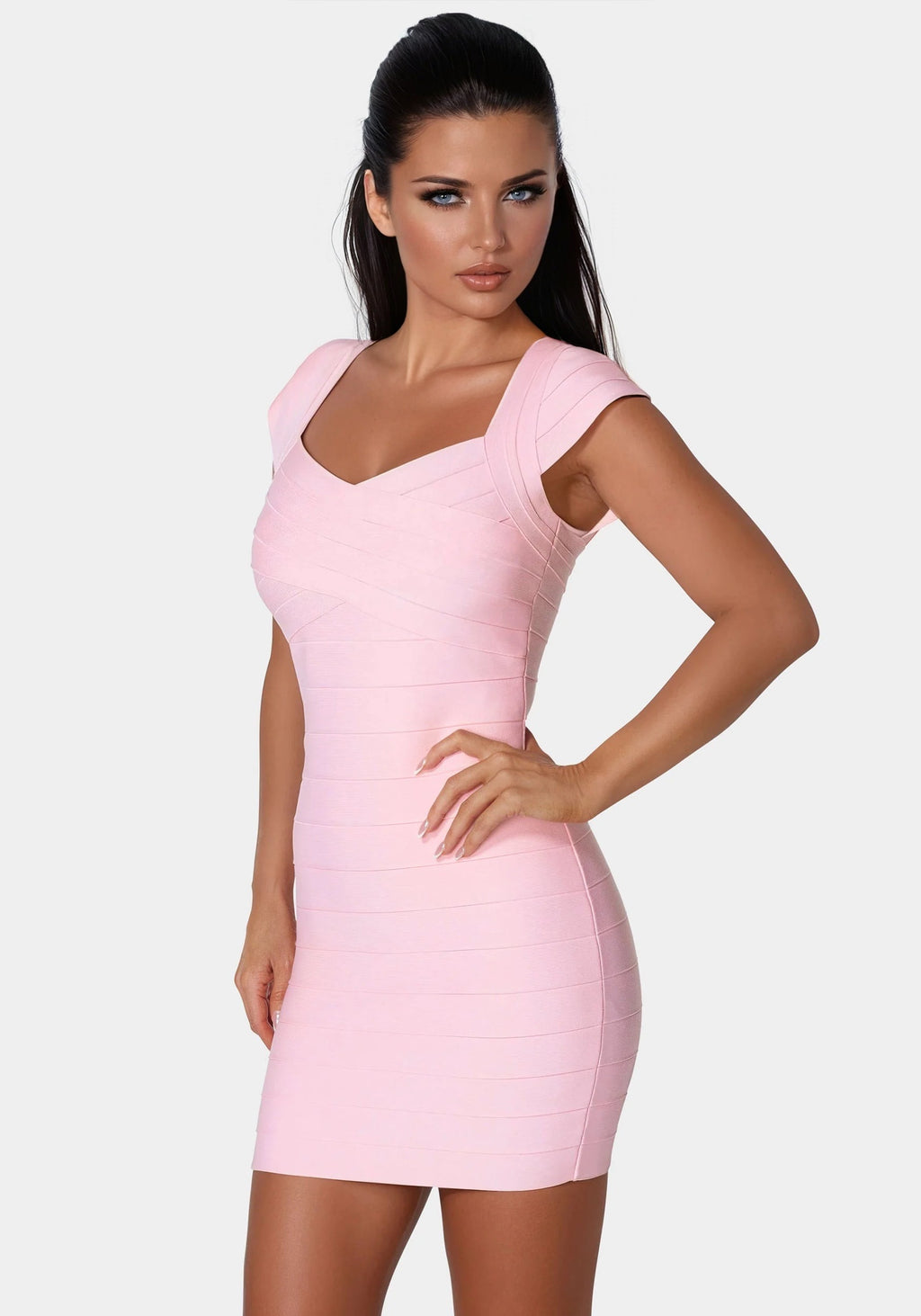 A&A Ophelia Short Sleeve Bodycon Mini Bandage Dress