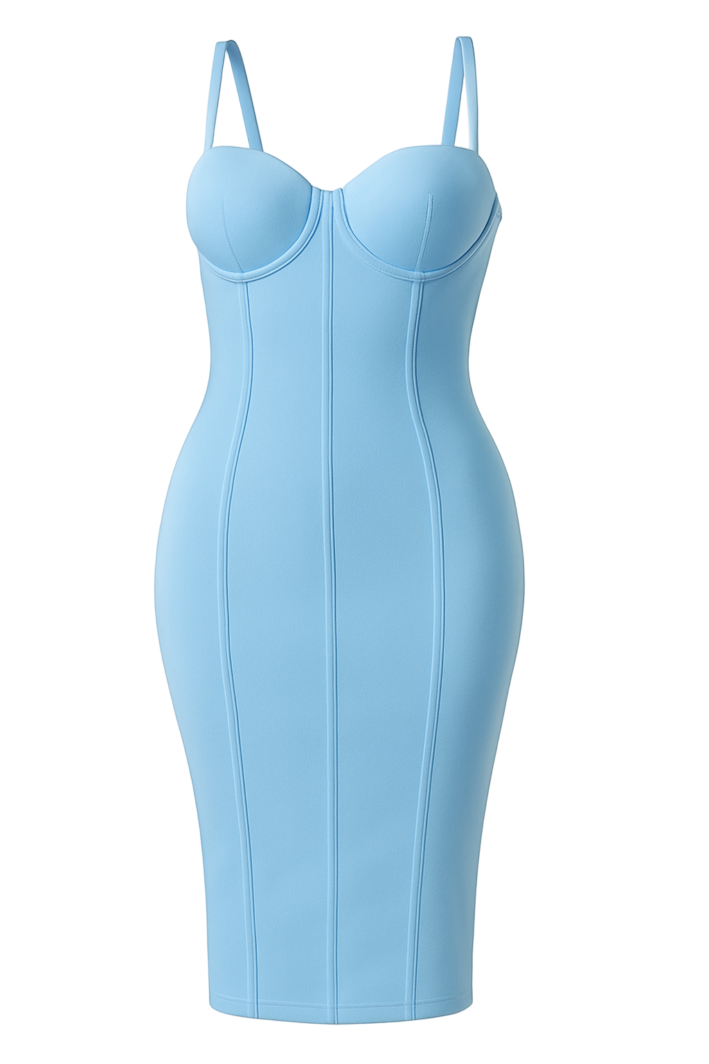 A&A Daniella Blue Bandage Midi Bustier Dress