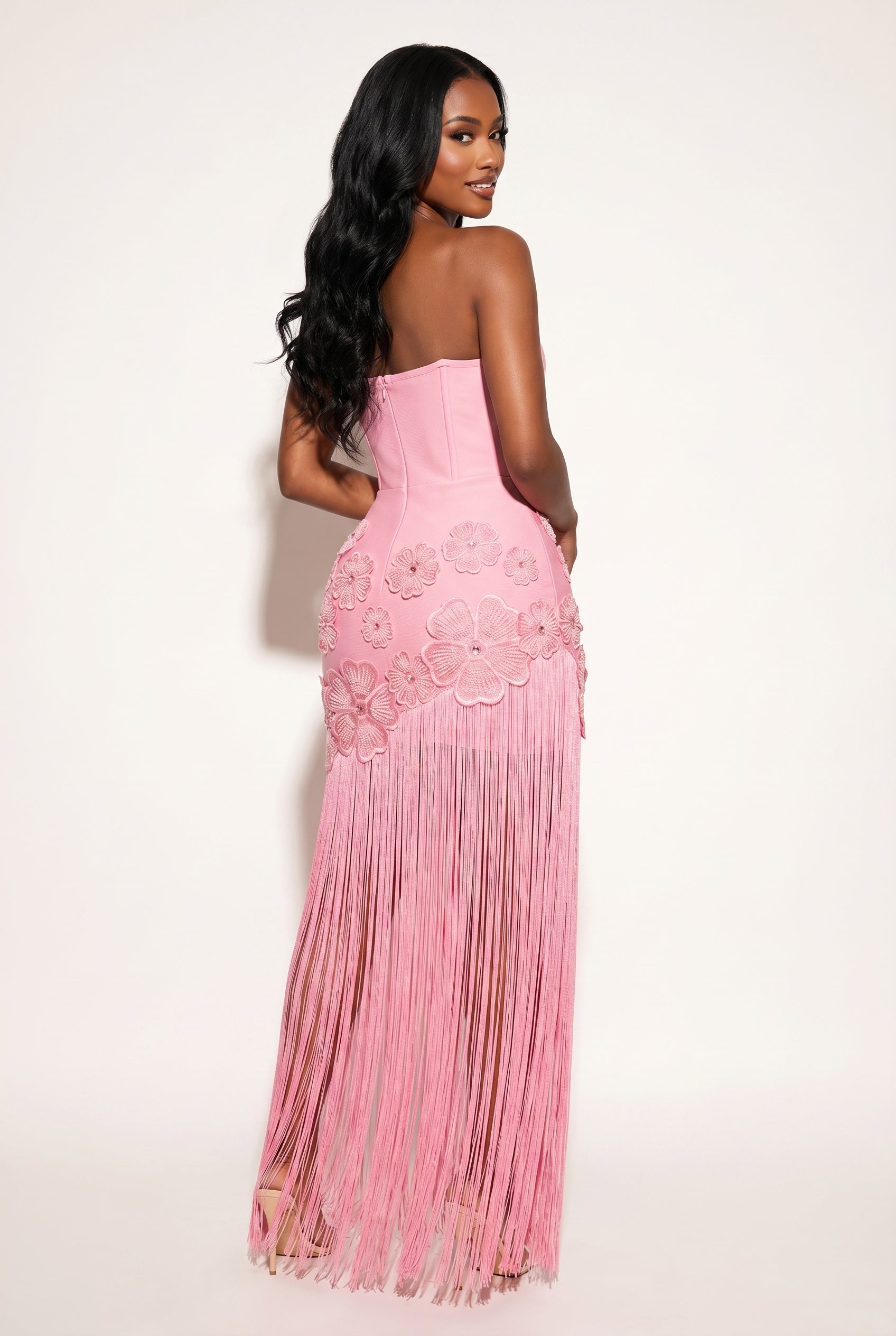 A&A Anavelle Flower Detail Tassel Bandage Bodycon Dress