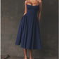 A&A Spaghetti Strap Vintage Sleeveless A-line Midi Dress