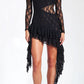 A&A Lace Ruffle Bodycon Mini Dress