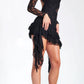 A&A Lace Ruffle Bodycon Mini Dress