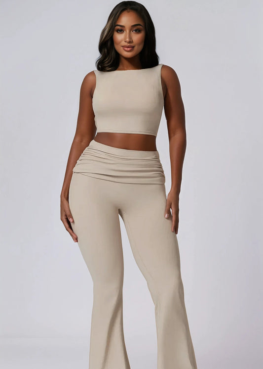 A&A Flexi Flare Fold Over Leggings & Racer Top Set