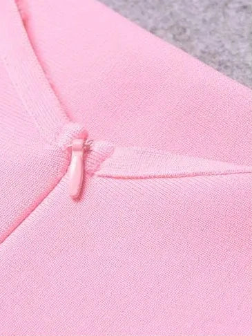 Collage of pink fabric texture on a gray background