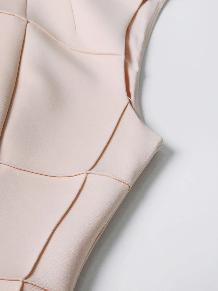 A&A Lunelle Seam Detail Pleated Midi Dress