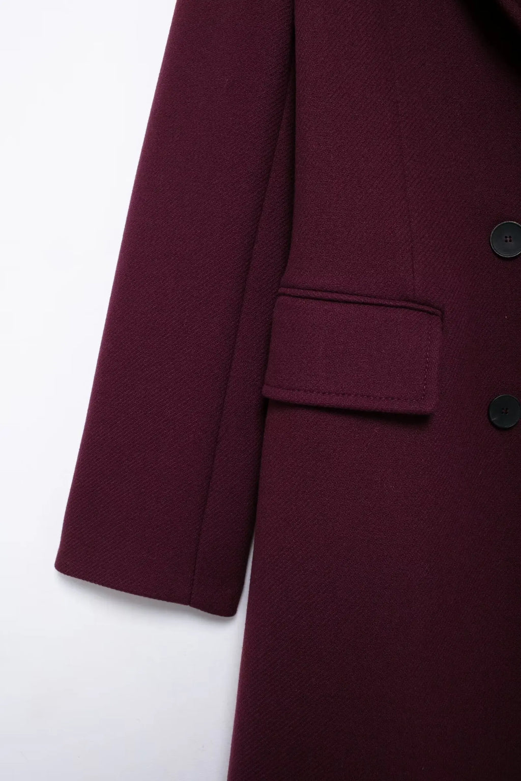A&A Bordeaux Oversized Double Breasted Wool Blend Coat