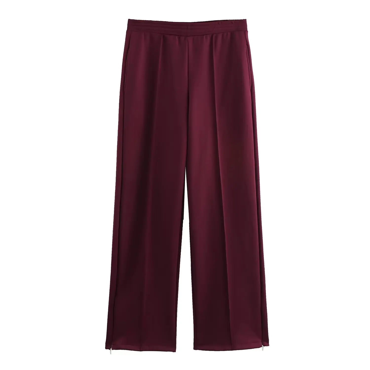 A&A Fall Burgundy Two Piece Tracksuit Set Jacket & Wide Leg Pants