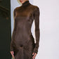 A&A Luxe High Neck Long Sleeve Maxi Bodycon Dress