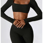 A&A Flexi Flare Scrunch Leggings & Long Sleeve Crop Top Set