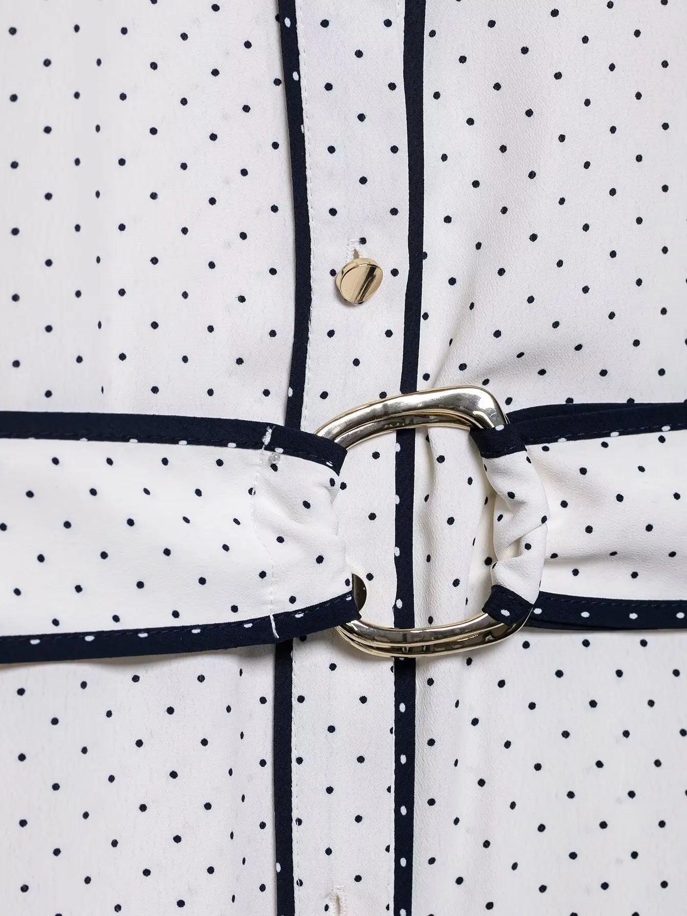 A&A Taliah Polka Dot Belted Midi Shirt Dress