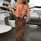 A&A Elegant Leopard Print Maxi Dress