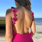 A&A 3D Flower Strap Backless Maxi Dress