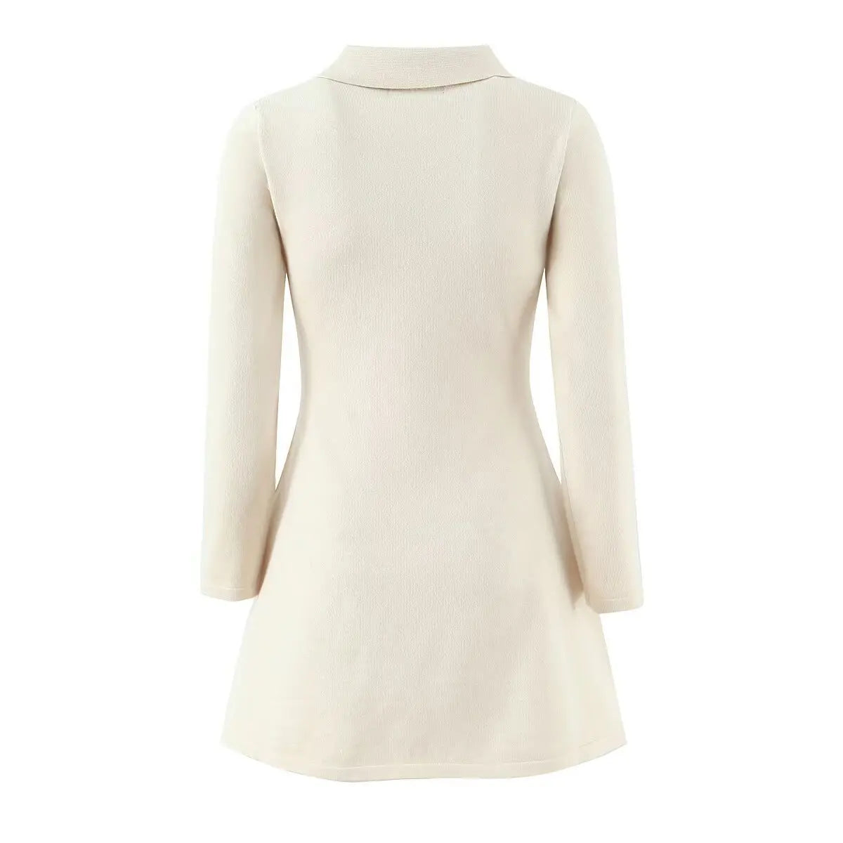 A&A Charcoal Long Sleeve Knit Polo Mini Dress