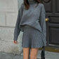 A&A Turtle Neck Knitted Sweater Skirt Set