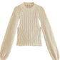 A&A Chic Beige Knitted Backless Bow Tie  Sweater