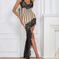 A&A Luxe Elegant Sleeveless Lace Asymmetric Bandage Dress