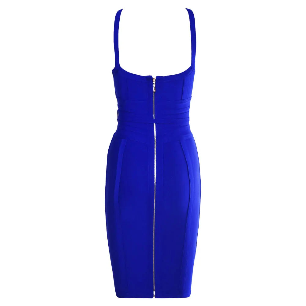 A&A Ilyssa Tie Waist Midi Bodycon Bandage Dress
