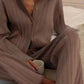 A&A Luxe Knitted Pleat Sweater Two Piece Pants Suit