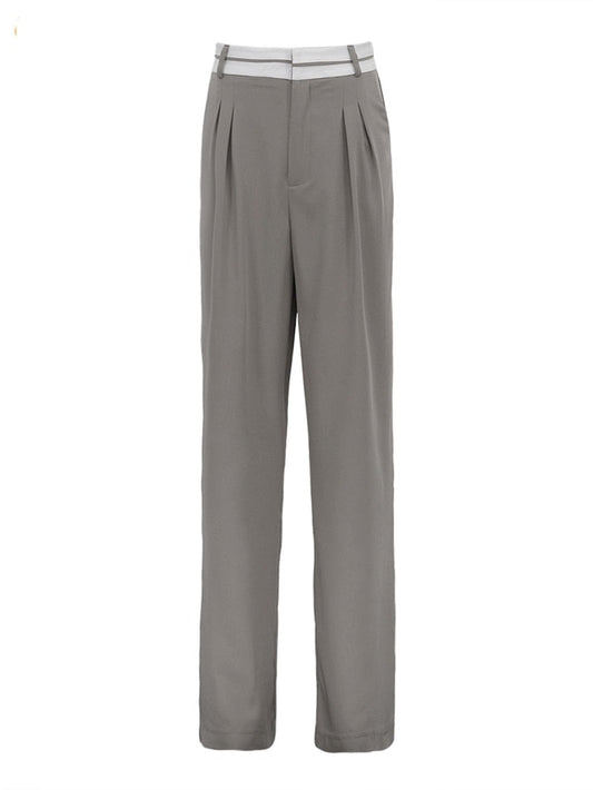 A&A Gray Area High Waist Straight Trousers