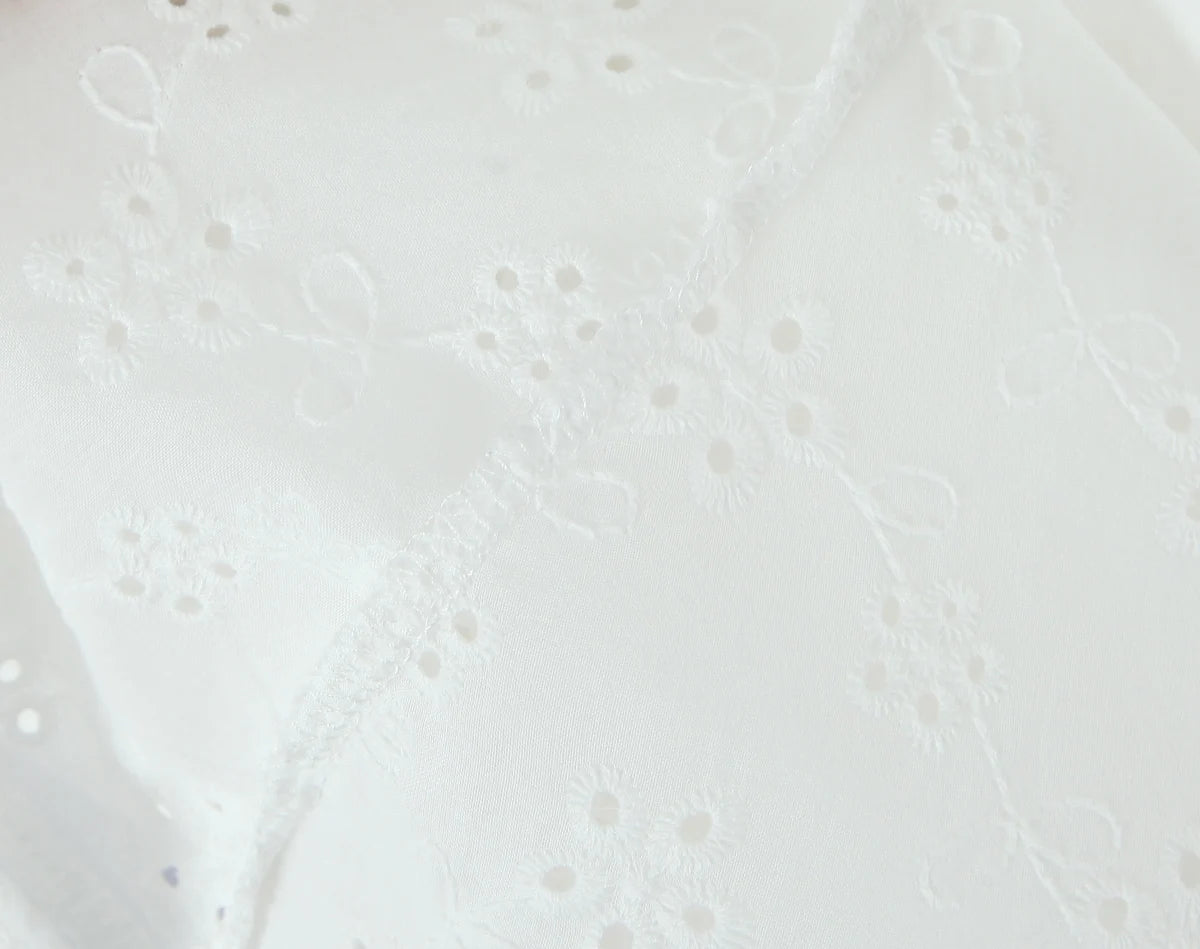 A&A Analisa White Embroidery A Line Mini Dress