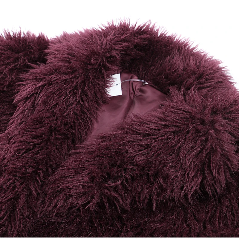 A&A Zaha Fuzzy Faux Fur Coat