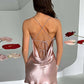 A&A Satin Backless Mini Dress