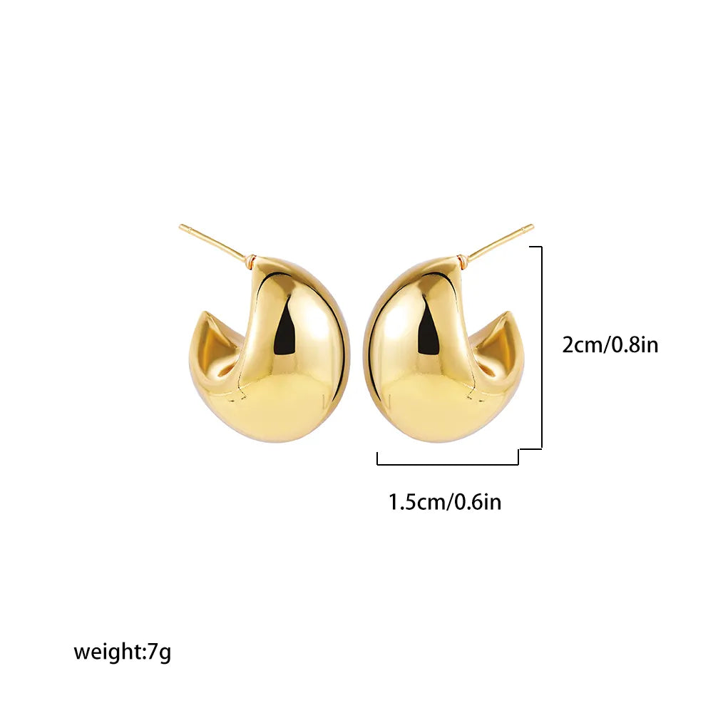 A&A Gold Round Chunky Earrings