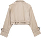 A&A Cropped Belted Trench Jacket