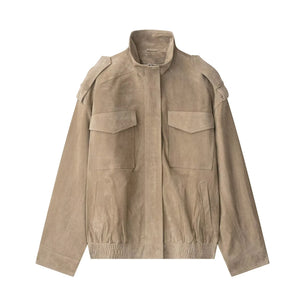 A&A Suede Utility Oversized Cargo Style Jacket