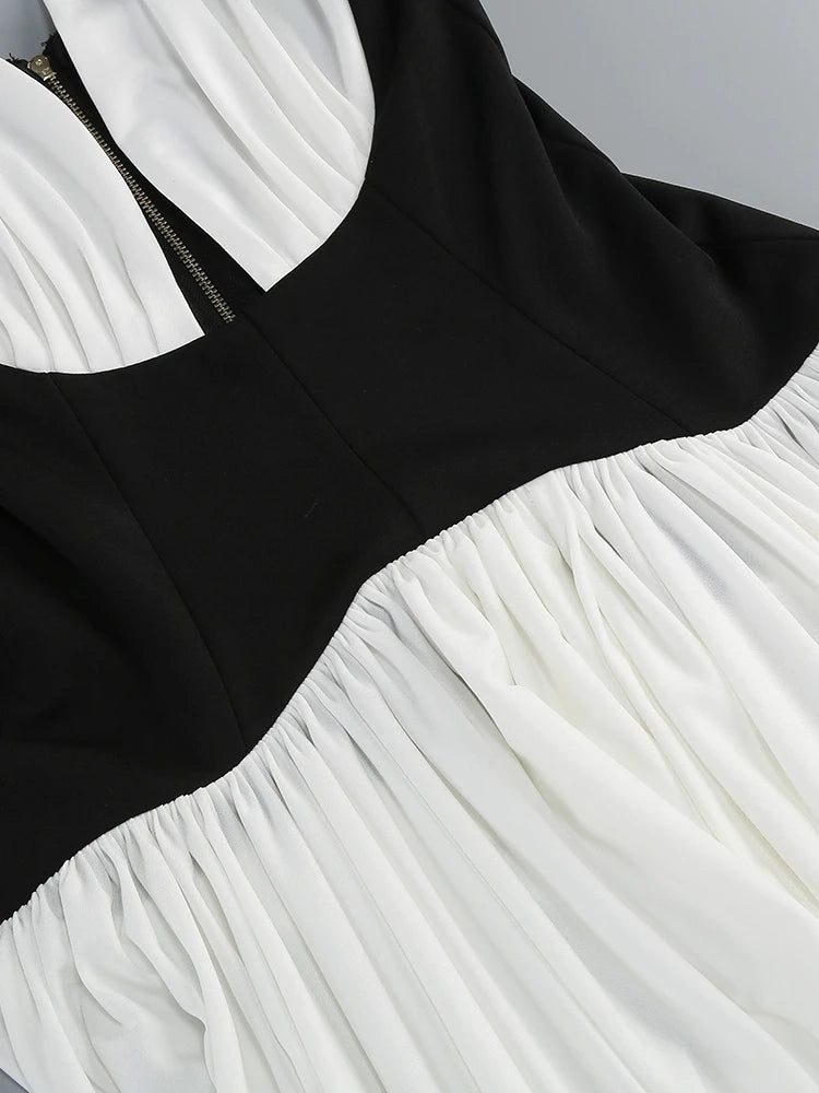 A&A Zariah Plunge Halter Corset Waist Mini Dress