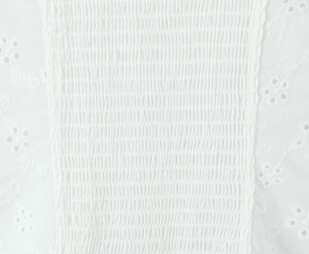 A&A Analisa White Embroidery A Line Mini Dress