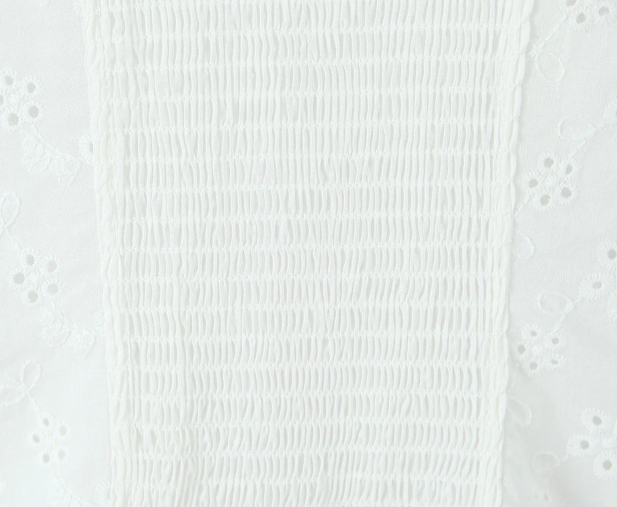 A&A Analisa White Embroidery A Line Mini Dress