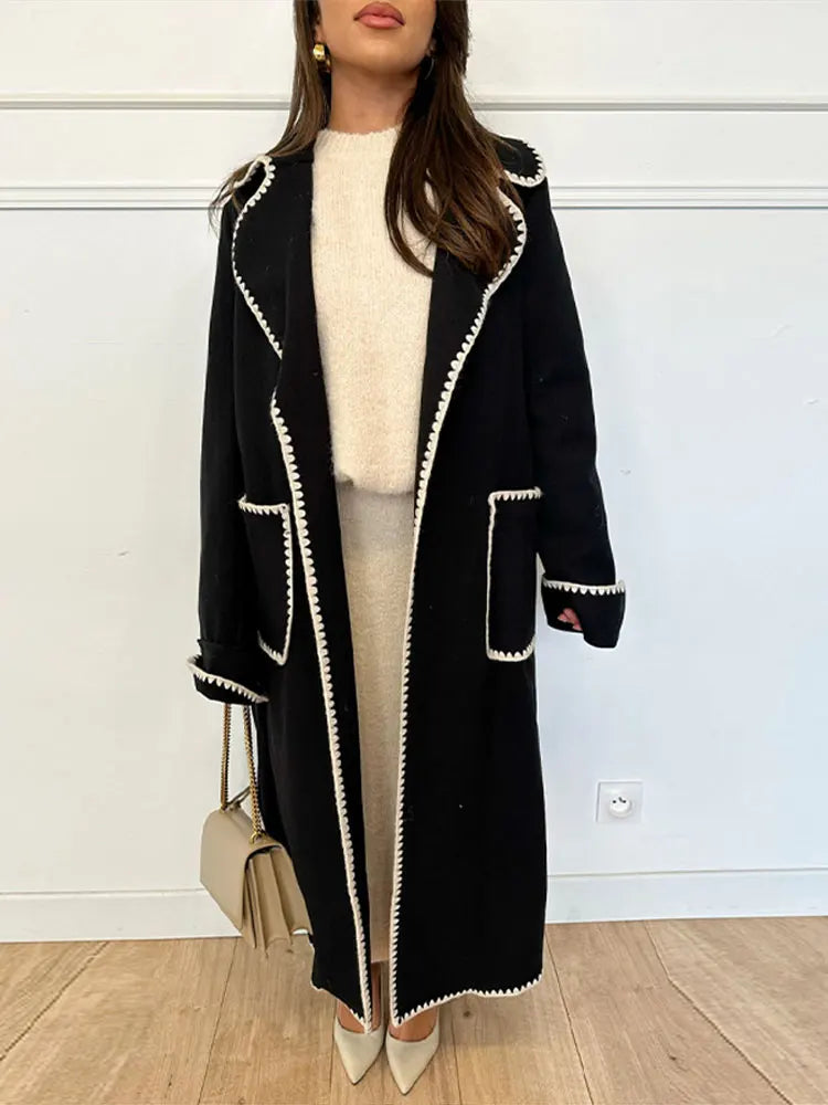 A&A Quilted Stitch Trench Overcoat