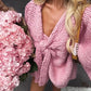 A&A Brooklyn Pink Knitted Bow Sweater