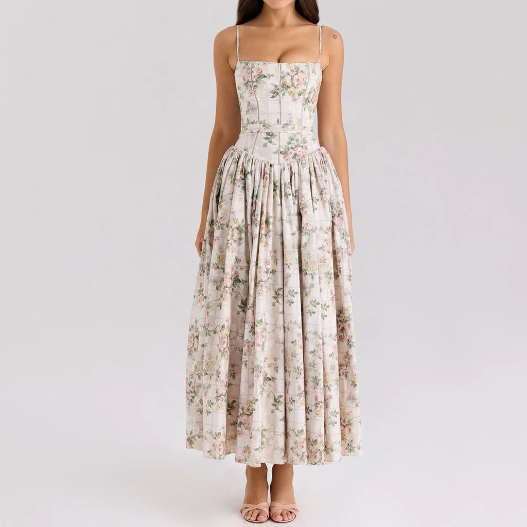 A&A Eunice Midaxi Elegant Floral Print Sundress