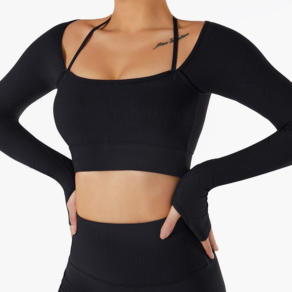 A&A ProSculpt Long Sleeve Sports Crop Top