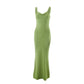 A&A Elegant Backless Evening Draped Maxi Dress