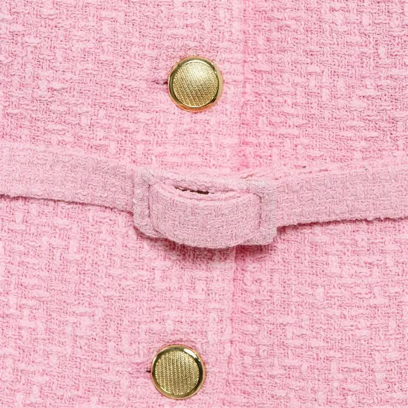 A&A Cyra Tweed Belted Waistcoat Vest