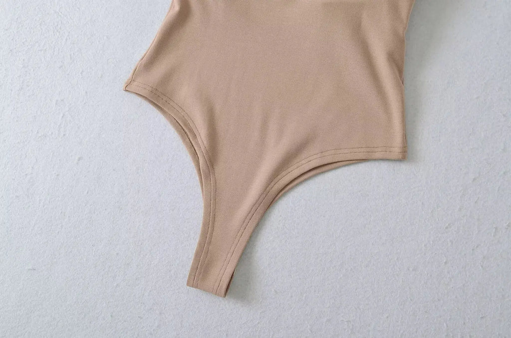 A&A Spaghetti Strap Lace Trim Bodysuit