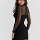 A&A Mesh Halterneck Strapless Long Sleeve Plunge Mini Dress