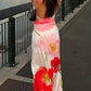 A&A Backless Printed Flower Vacation Maxi Dress