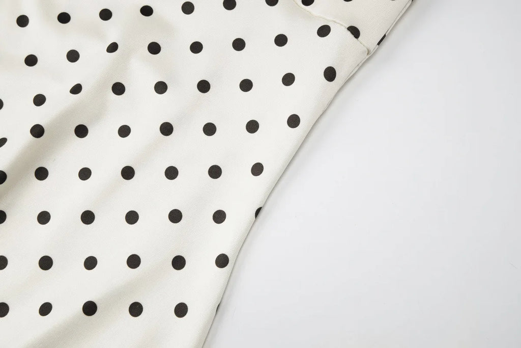 A&A Lunessa Off Shoulder Polka Dot Mini A-Line Dress