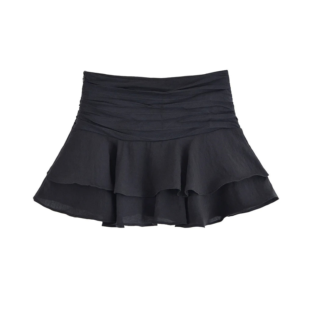A&A Aubre Layered Ruffle Mini Skirt