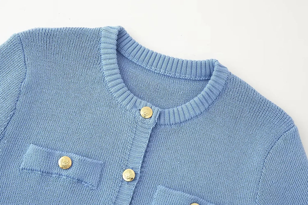 A&A Lavina Knitted Button Down Mini Dress