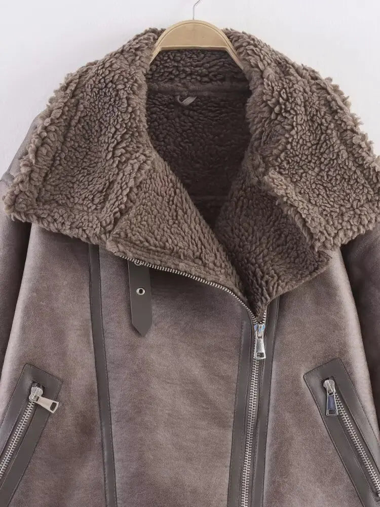 A&A Tolisa Collared Shearling Jacket