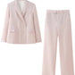 A&A Blush Two Piece Pants Double Breasted Blazer Set