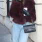 A&A Zaha Fuzzy Faux Fur Coat