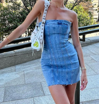 A&A Blue Denim Mini Dress