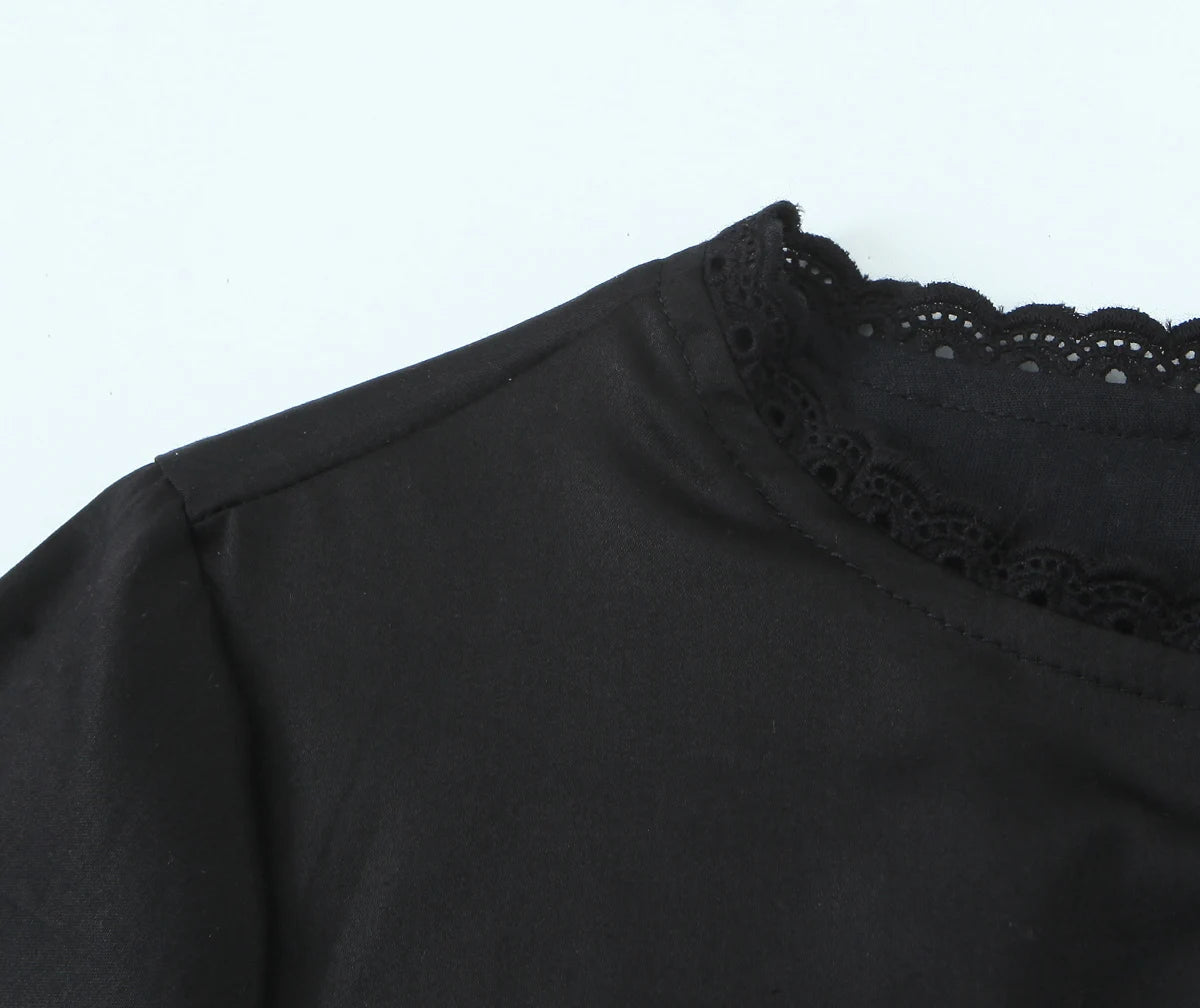 A&A Elarine Shirt Top & A-Line Mini Skirt Set